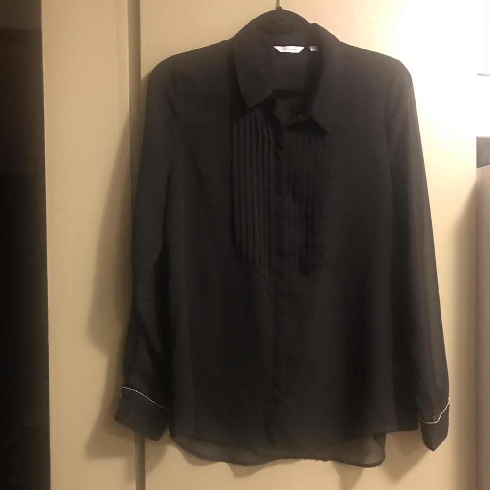 Reitmans Sheer Black Blouse